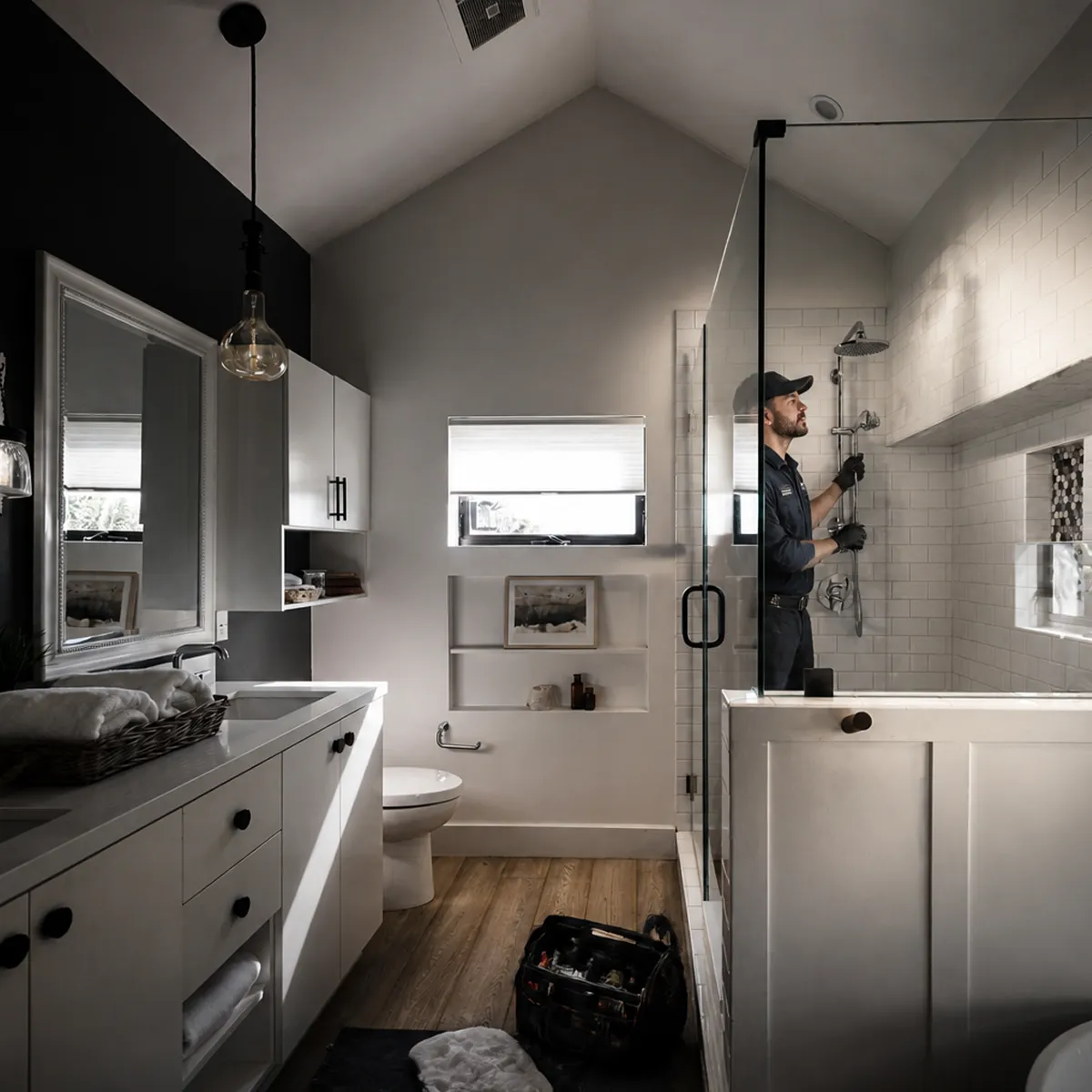 Apartment bathroom plumbing repair for a real estate agency rental property