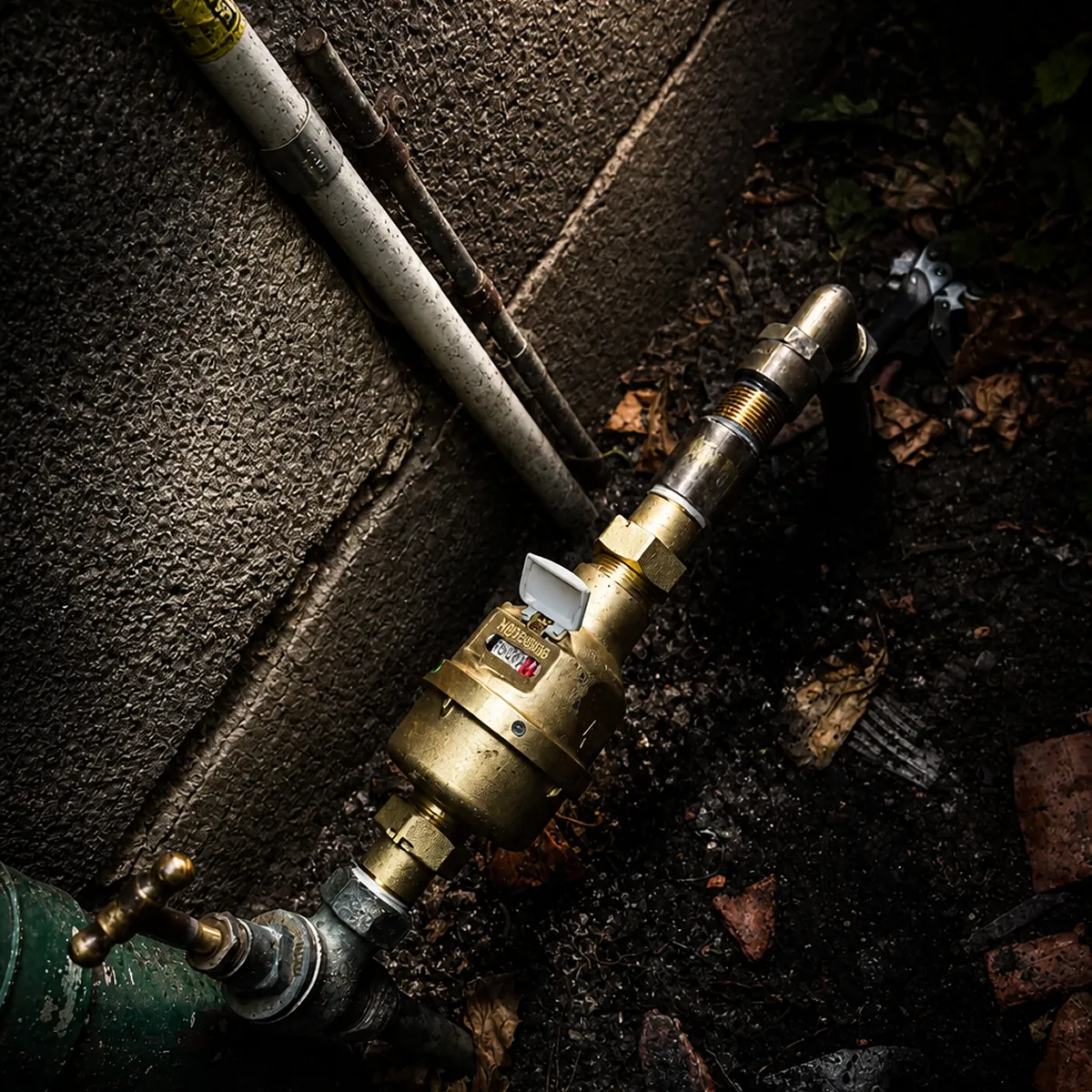 Water meter and backflow valve inspected as part of a compliance and documentation check